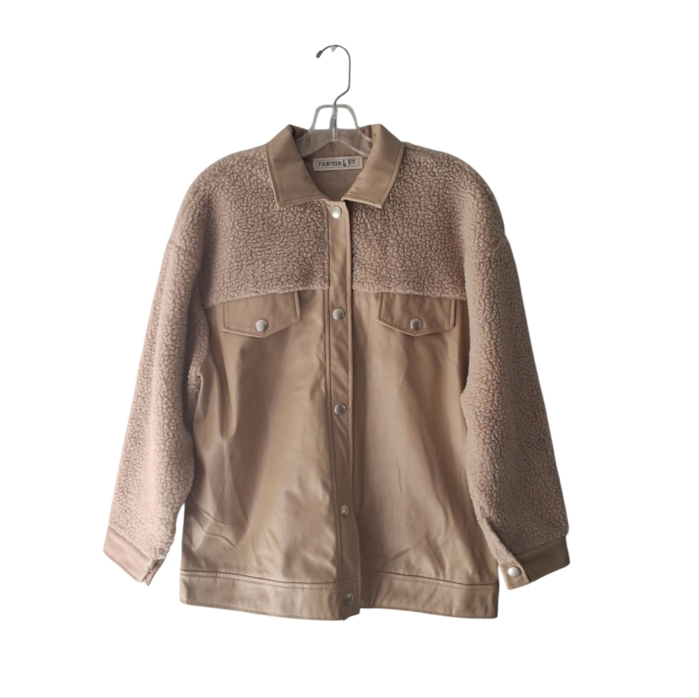 Fourth & Reckless Women's Tan Teddy Jacket. CAJA. # 3
